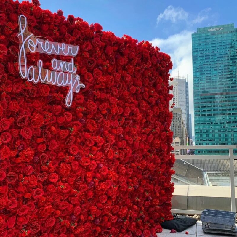 Artificial Flower Wall Backdrop — SKU 5D018
