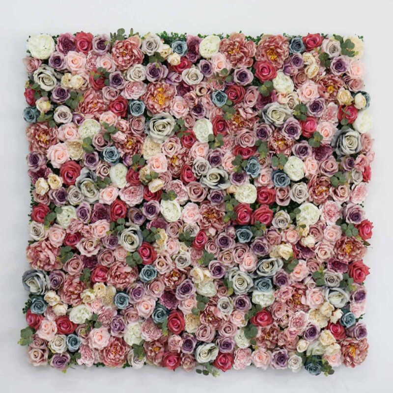 Colorful Vintage-Inspired 3D Flower Wall for Event Decoration and Photo Backdrops