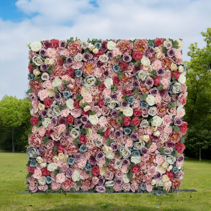 Colorful Vintage-Inspired 3D Flower Wall for Event Decoration and Photo Backdrops