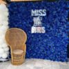 Deluxe Deep Blue Wild Rose Flower Wall Backdrop for Hanukkah and Birthday Decoration