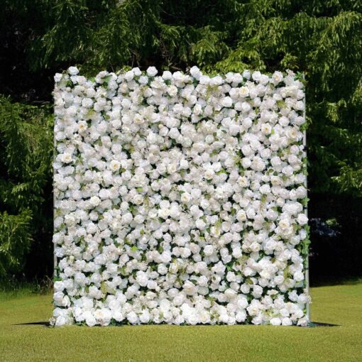 Elegant 3D Flower Wall for Parties with White Flowers