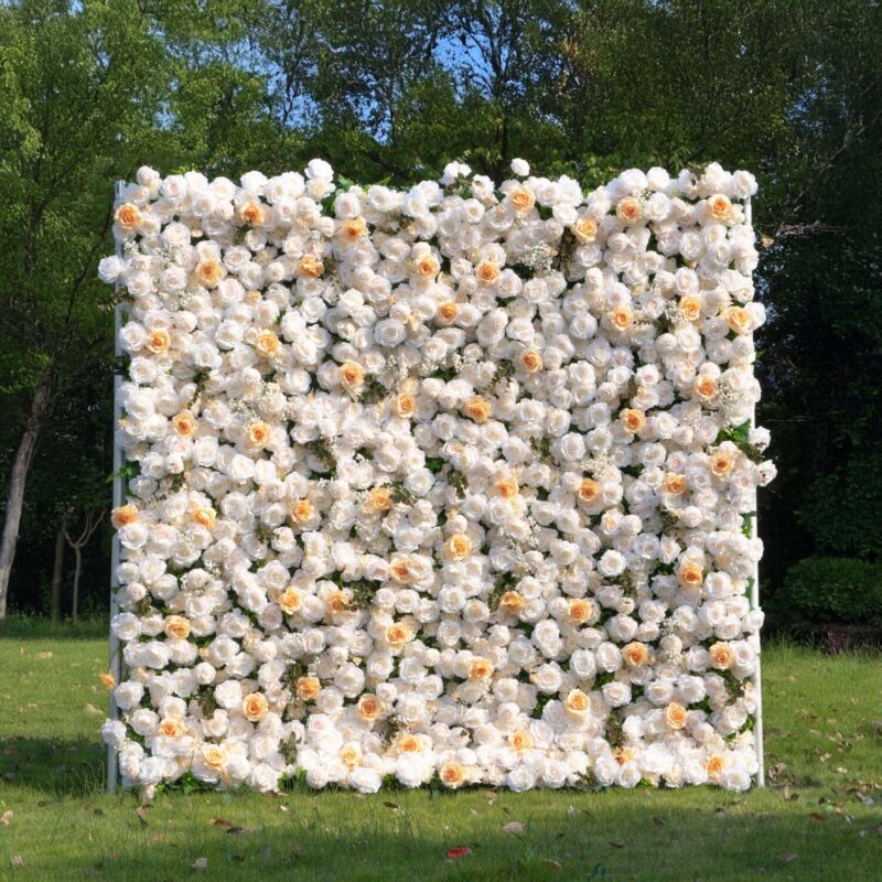 Artificial Flower Wall Backdrop — SKU 4D010
