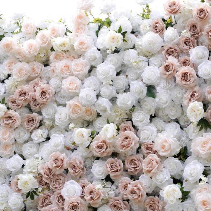 Elegant 5D Blush Flower Wall for Garden Wedding Backdrops