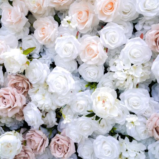 Elegant 5D Blush Flower Wall for Garden Wedding Backdrops