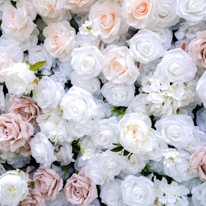 Elegant 5D Blush Flower Wall for Garden Wedding Backdrops