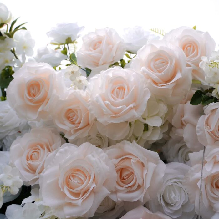 Elegant 5D Blush Flower Wall for Garden Wedding Backdrops