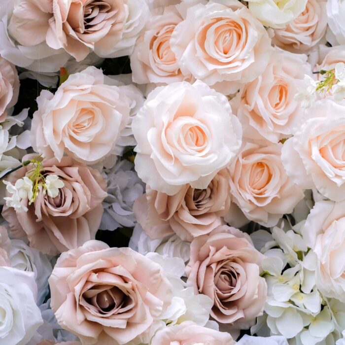 Elegant 5D Blush Flower Wall for Garden Wedding Backdrops
