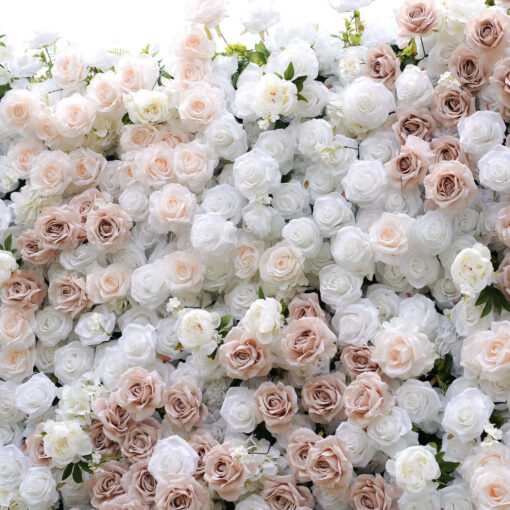 Elegant 5D Blush Flower Wall for Garden Wedding Backdrops