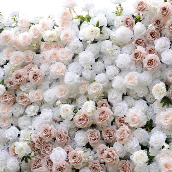 Elegant 5D Blush Flower Wall for Garden Wedding Backdrops