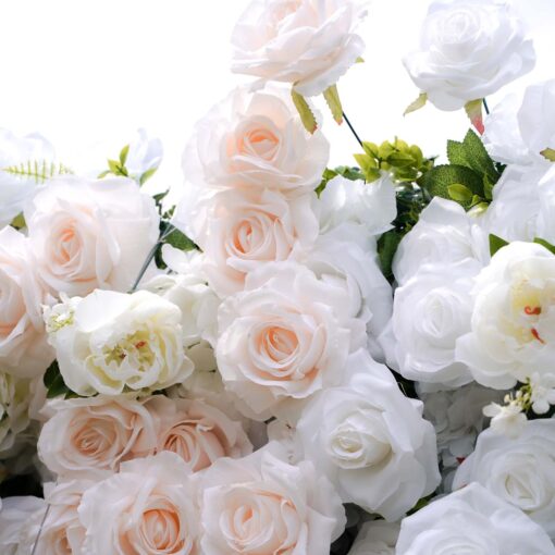 Elegant 5D Blush Flower Wall for Garden Wedding Backdrops