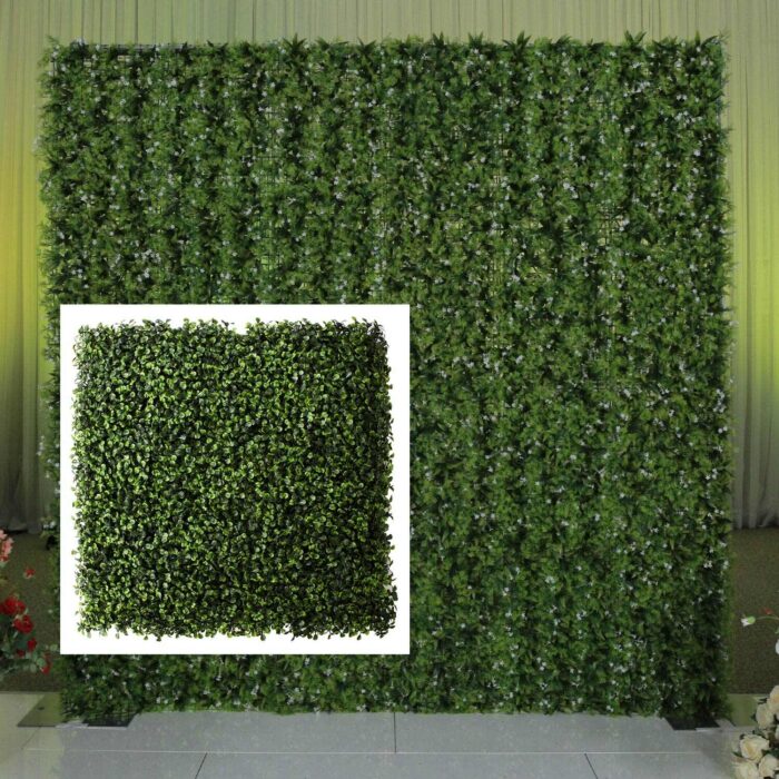 Elegant Green Plant Wall with Natural Greenery for Garden Party Settings