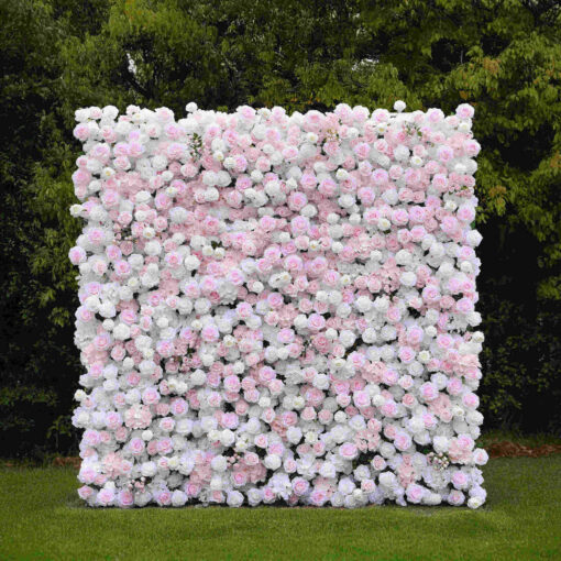 Elegant Pink Flower Wall Wedding Decor with 3D Design
