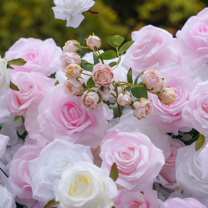 Elegant Pink Flower Wall Wedding Decor with 3D Design