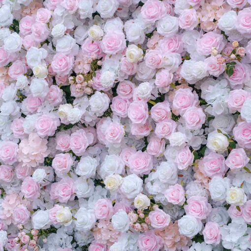 Elegant Pink Flower Wall Wedding Decor with 3D Design