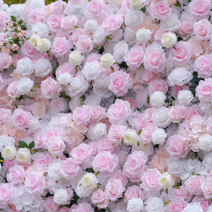 Elegant Pink Flower Wall Wedding Decor with 3D Design