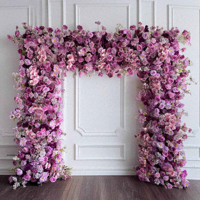 Elegant Purple Roses Flower Arch for Parties and Events