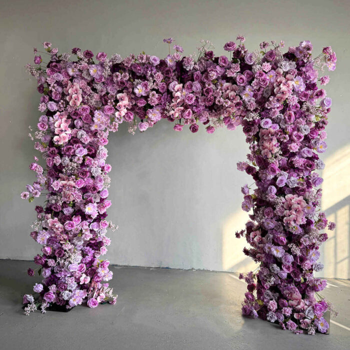 Elegant Purple Roses Flower Arch for Parties and Events