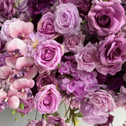 Elegant Purple Roses Flower Arch for Parties and Events