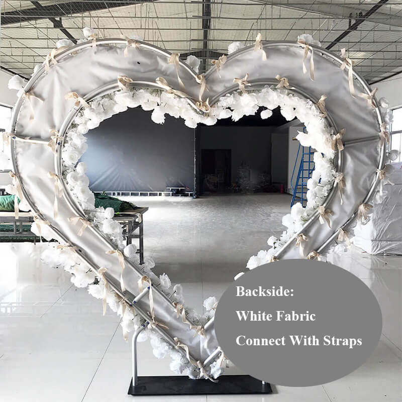 Elegant White Rose Heart Backdrop for Engagement Proposals and Weddings