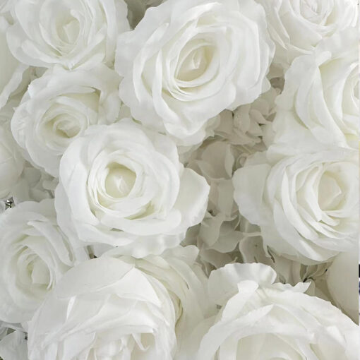 Elegant White Rose Heart Backdrop for Engagement Proposals and Weddings