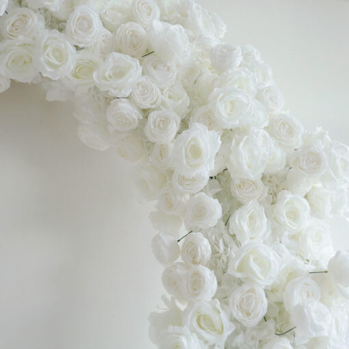 Elegant White Rose Heart Backdrop for Engagement Proposals and Weddings