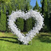 Elegant White Rose Heart Backdrop for Engagement Proposals and Weddings