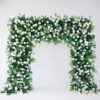 Elegant White Rose and Green Leaf Arch for Wedding Ceremony and Party Décor