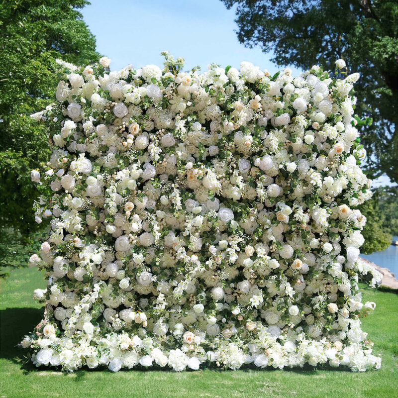 Artificial Flower Wall Backdrop — SKU 5D006