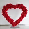 Heart-Shaped Red Rose Flower Wall for Anniversary and Wedding Decoration