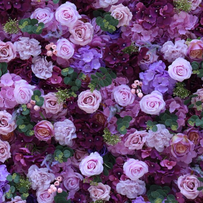 Luxurious 5D Purple Rose Wedding Backdrop Artificial Flower Wall