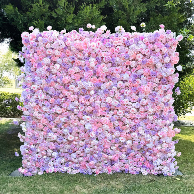 Artificial Flower Wall Backdrop — SKU 5D005