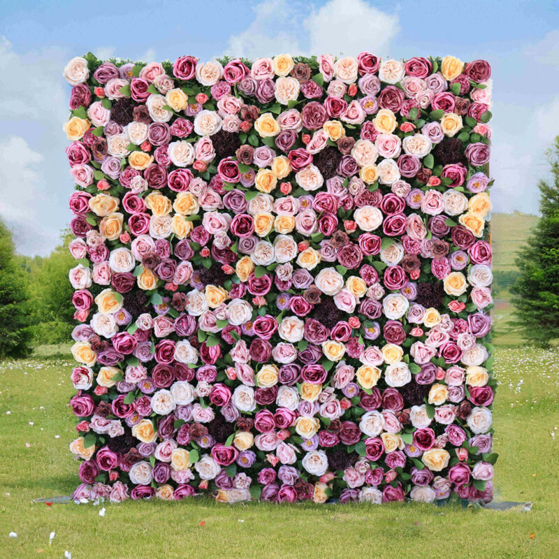 Artificial Flower Wall Backdrop — SKU 3D014