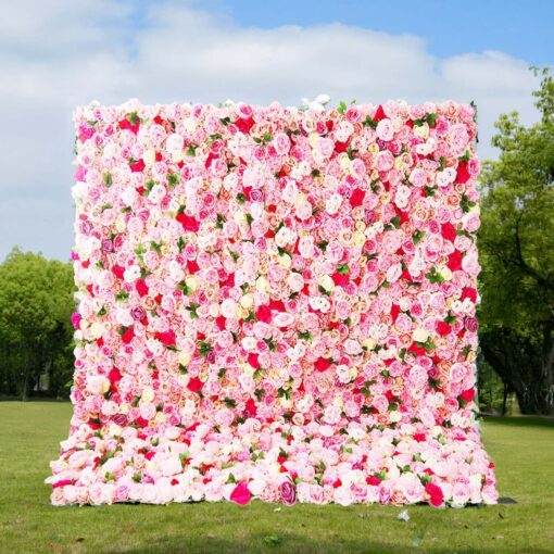 Romantic Pink & Red Floral Wall - Curtain Style Backdrop - Valentine’s Day Ready!
