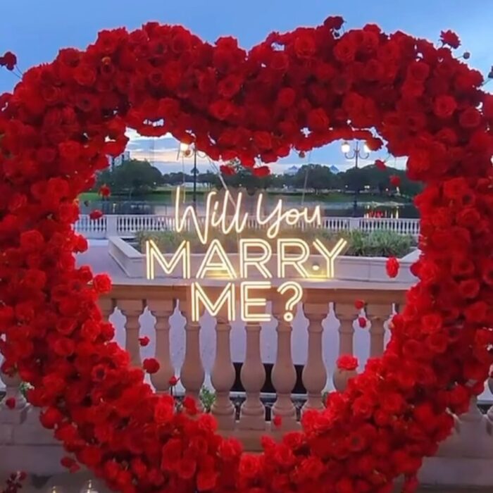 Romantic Red Rose Heart-Shaped Arch for Engagement Proposal Backdrop