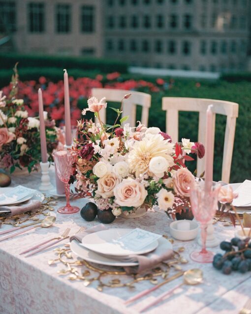 Rose and Gold Wedding Ceremony Arch Backdrop for Elegant Thanksgiving Celebrations