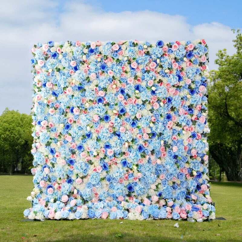 Artificial Flower Wall Backdrop — SKU 4D012