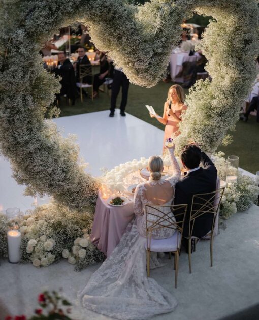Timeless Heart-Shaped Arch Wedding Backdrop for a Rustic Outdoor Wedding