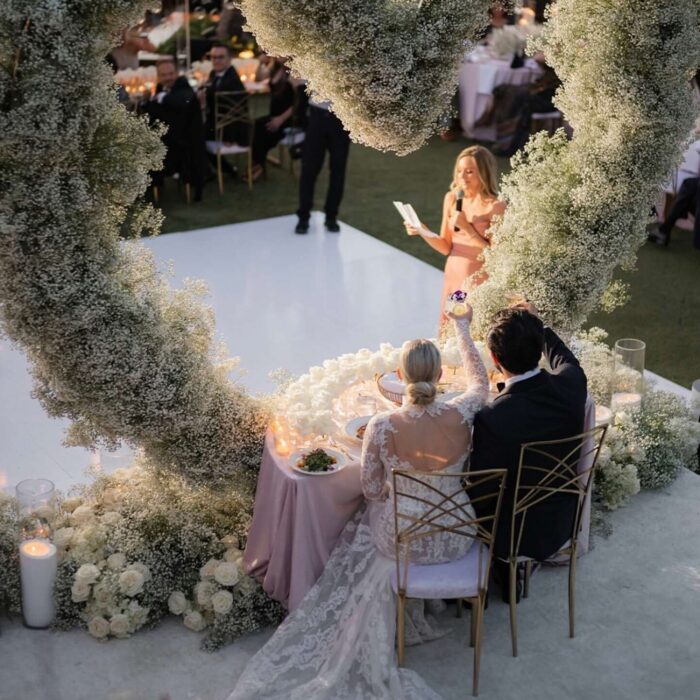 Timeless Heart-Shaped Arch Wedding Backdrop for a Rustic Outdoor Wedding