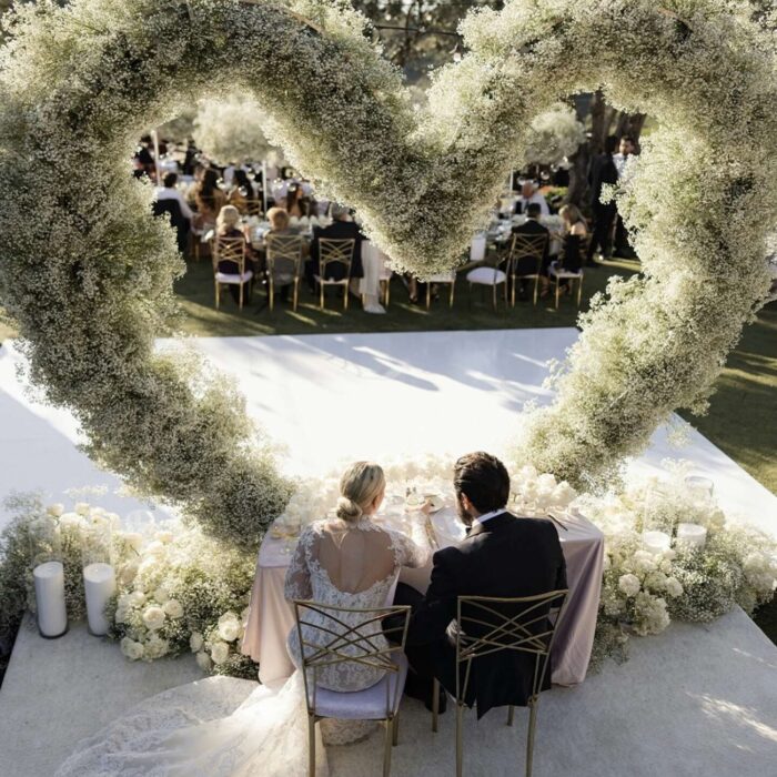 Timeless Heart-Shaped Arch Wedding Backdrop for a Rustic Outdoor Wedding