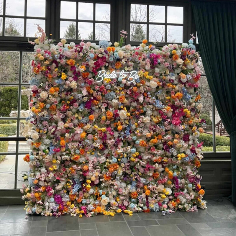 Artificial Flower Wall Backdrop — SKU 5D028
