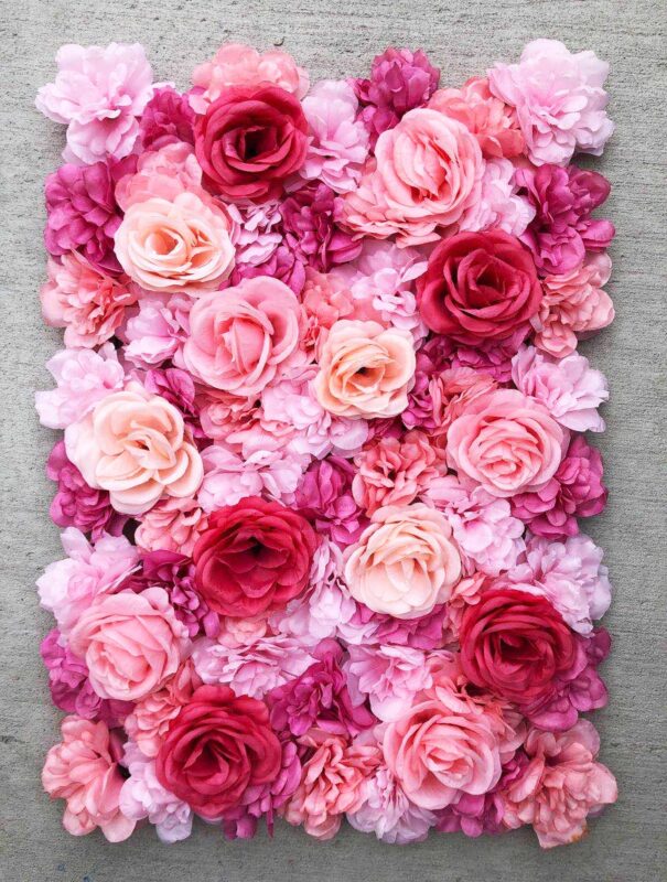 Artificial Flower Wall Backdrop — SKU 3D011