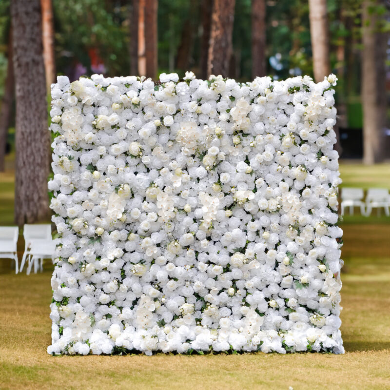 Artificial Flower Wall Backdrop — SKU 4D001