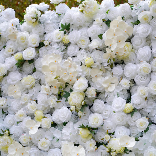 Cotton 4D Fabric Artificial Flower Wall Backdrop 8ft x 8ft