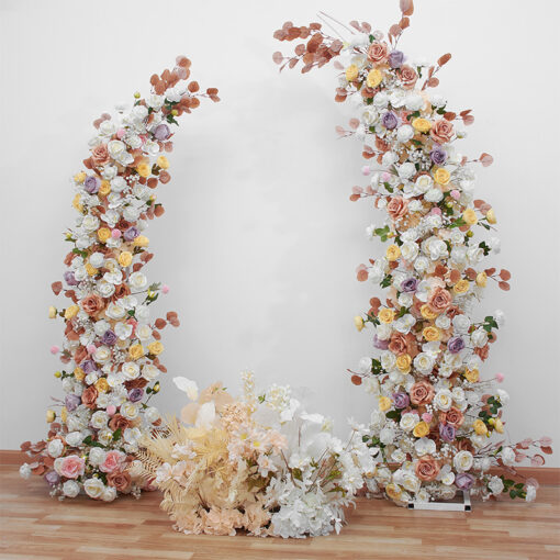Vintage Blush & White Rose Wedding Arch, Fall Wedding Backdrop for Church and Event Decor