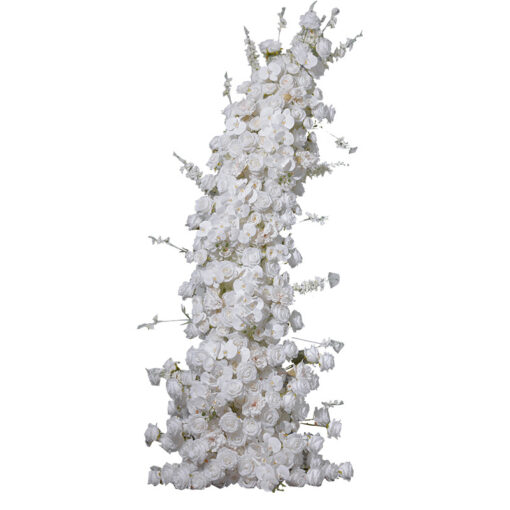 2Pcs White Phalaenopsis Rose Wedding Arch Flowers for Elegant Ceremony Backdrop Decoration