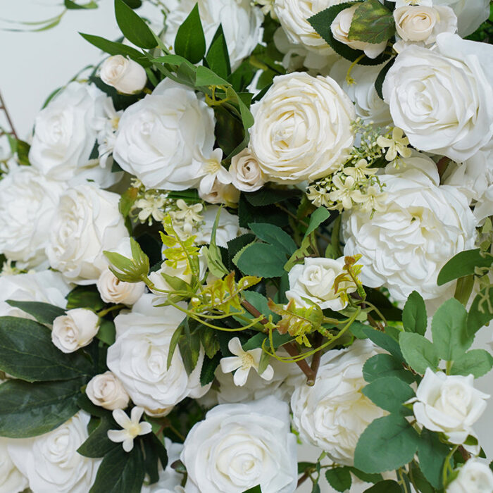 5D White Rose Flower Wall Wedding Backdrop for Elegant Event & Party Decor