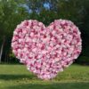 7' 2 x 6.5' Heart-Shaped Bridal Shower Backdrop with Pink Hearts - Elegant Party Decoration