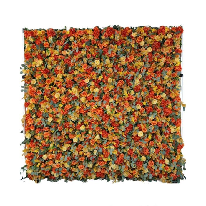 8' x 8' 5D Fall Floral Wall – Artificial Multi-Color Flower Backdrop for Weddings