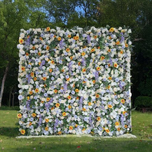 8' x 8' Garden Flower Wall – Artificial Floral Backdrop for Weddings & Events