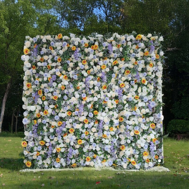 Artificial Flower Wall Backdrop — SKU 5D023